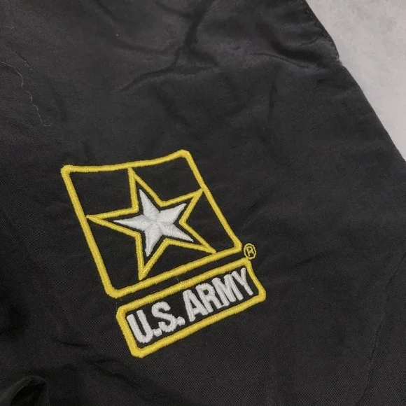 US Army PFU Pants Adult Large Short Black Nylon Physical Track Pants Military - Picture 5 of 11